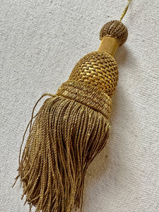 Antique Hand Netted Gold Metal Tassels Three Different