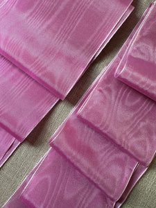 Pink Moiré  Ribbon in Three Different Widths