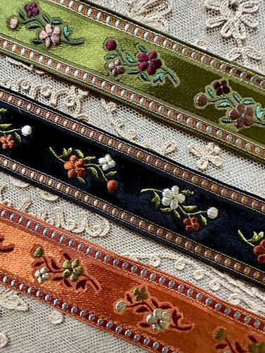 Antique French Velveteen Ribbon