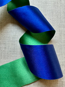 Vintage French Two Color Heavy Satin Ribbon
