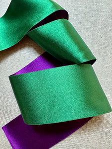 Vintage French Two Color Heavy Satin Ribbon
