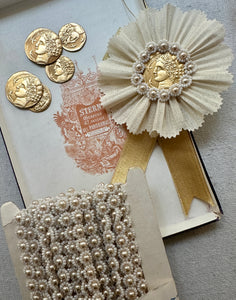 Antique French Seals and Pinked Ruffled Edged Medallions