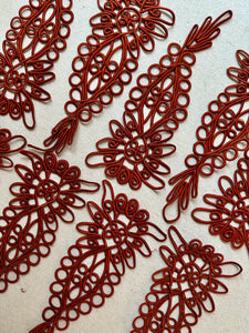 Antique Hand Sewn Silk Cord Appliques