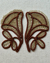 Load image into Gallery viewer, Antique Glass Beaded and Cord Applique Pair