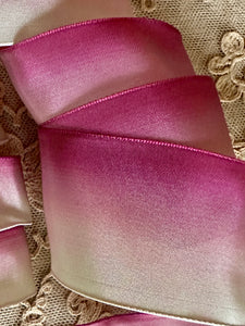 French Ombre Vintage Ribbon Green and Mauve Ombre