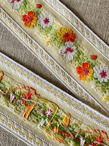 Vintage Woven Florals of Spring Flowers