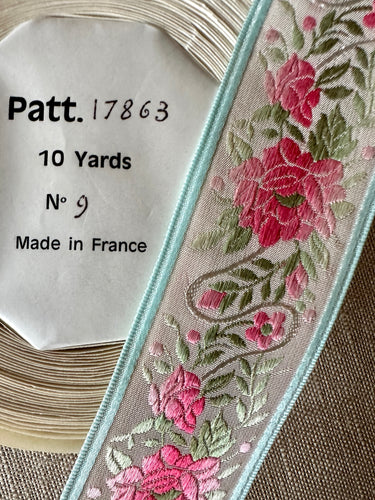 Vintage Pink Ombre Roses and Buds Ribbon