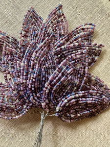 Large Glass Beaded Leaves - French