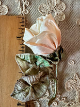 Load image into Gallery viewer, Wild Rose with Antique Silk and  Silver Metal Ribbons