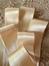 Load image into Gallery viewer, Double Faced Silk Satin Ribbon Ecru