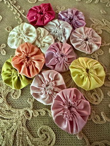 Vintage Gathered Satin Rounds