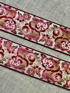 Antique French Art Deco Pink Ombre Flower Ribbon