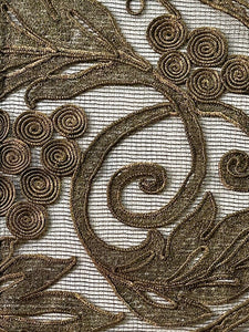 Bronze Metal Cord and Net Applique