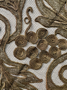 Bronze Metal Cord and Net Applique