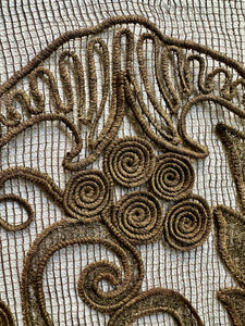 Bronze Metal Cord and Net Applique