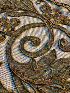 Bronze Metal Cord and Net Applique