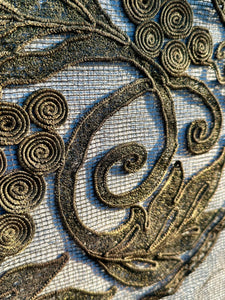 Bronze Metal Cord and Net Applique