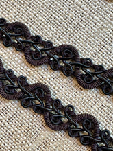 Load image into Gallery viewer, Black Cord Passementerie Trim