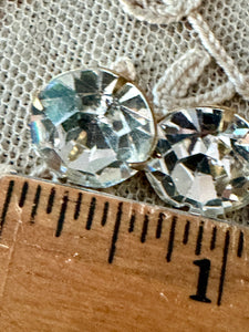 Large Vintage Glass Rhinestone Buttons by the Half Dozen