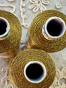 Antique Gold Silk Sewing Thread Two Different Sizes