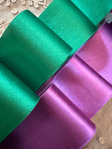 Silk Satin Ribbons Suffragette Colors