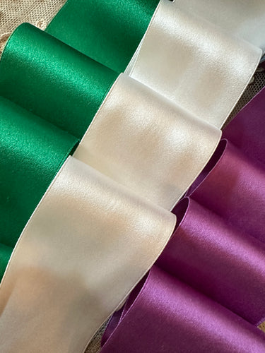 Silk Satin Ribbons Suffragette Colors