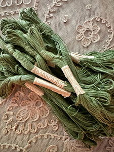 Antique Linen Embroidery Floss Leaf Green