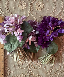 Antique Millinery Violets Three Different