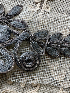 Antique Silver Metal Cord and Trim Applique