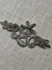 Antique Silver Metal Cord and Trim Applique