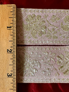 Vintage French Pink and Pale Gold Metallic Trim