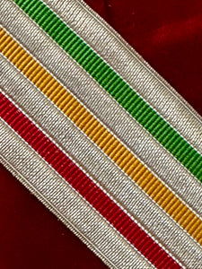 Vintage Silver Metal and Colorful Trim