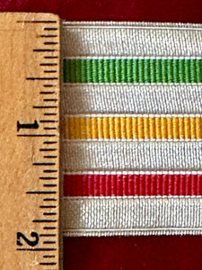 Vintage Silver Metal and Colorful Trim