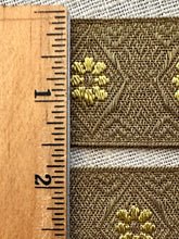 Load image into Gallery viewer, Antique Golden Flower and Metal Thread Trim