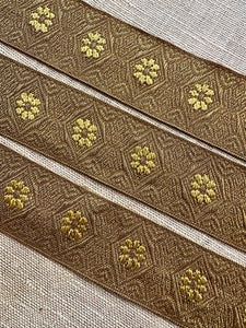 Antique Golden Flower and Metal Thread Trim