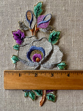 Load image into Gallery viewer, Embroidered Flower Appliques Gold Metal Thread details