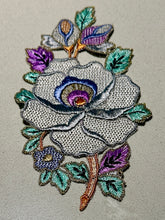 Load image into Gallery viewer, Embroidered Flower Appliques Gold Metal Thread details