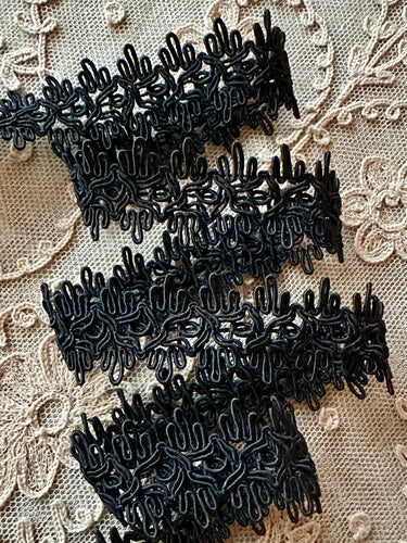 Vintage Black Cord Passementerie Trim