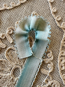 French Picot Ombre Antique Ribbon  Robins Egg Blue