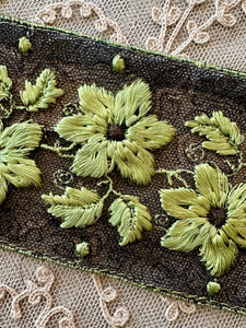 Antique Embroidered Lime Green Trim