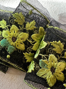 Antique Embroidered Lime Green Trim