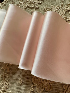 Vintage Bias Satin Ribbon Ivory or Pale Pink