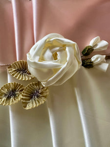 Vintage Bias Satin Ribbon Ivory or Pale Pink