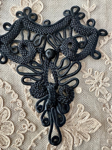 Antique Hand Sewn Cord Applique Pair