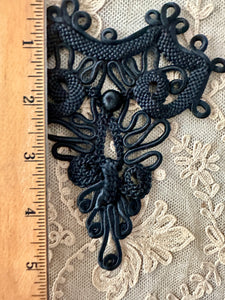 Antique Hand Sewn Cord Applique Pair