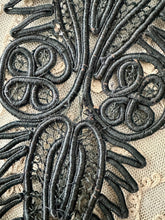 Load image into Gallery viewer, Antique Hand Sewn Large Cord Applique Pair