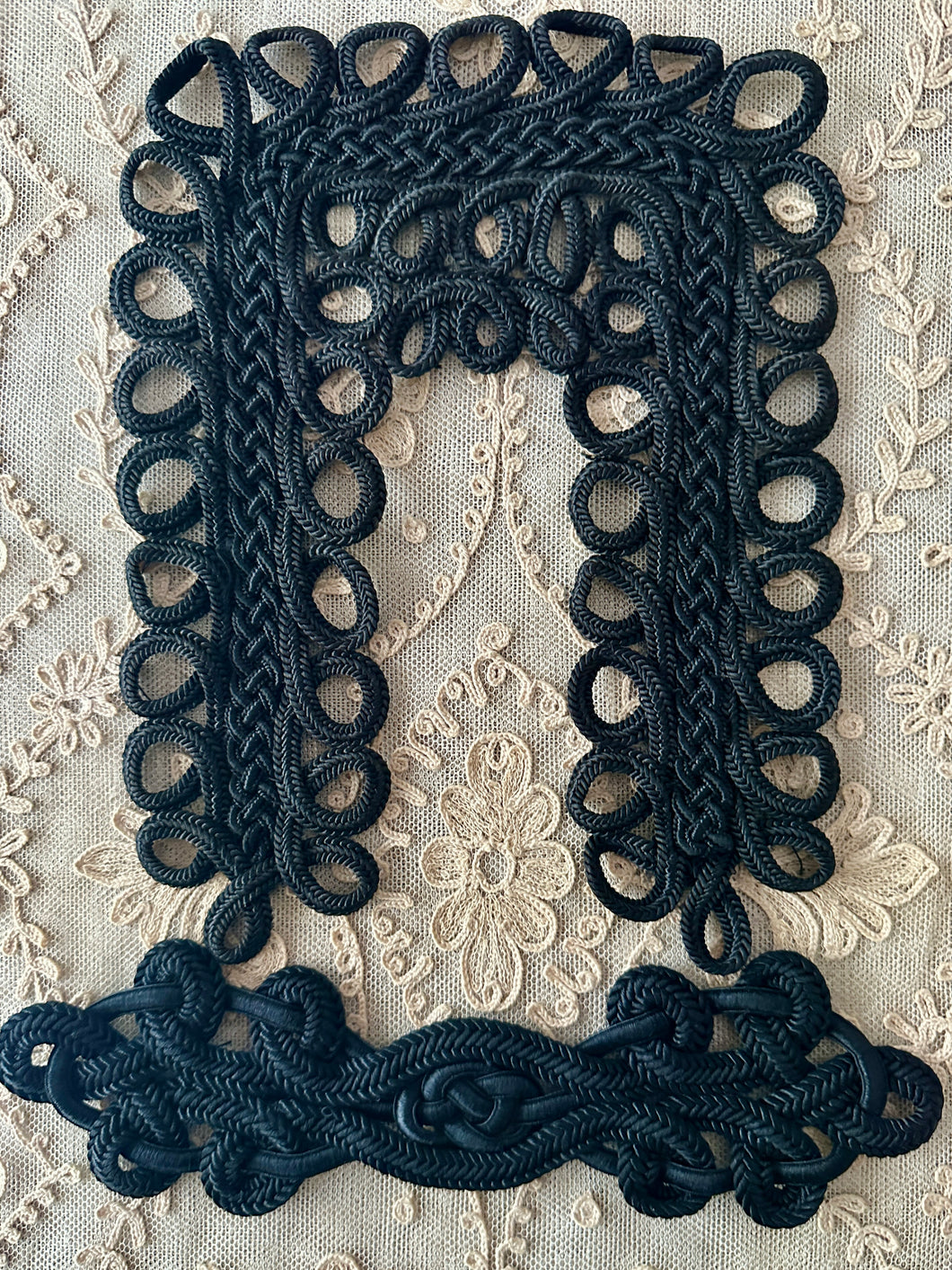 Antique Hand Sewn Heavy Braid and Cord Appliques