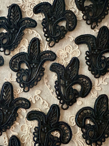 Antique Hand Sewn Cord Applique Lace Fillings