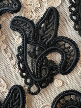 Load image into Gallery viewer, Antique Hand Sewn Cord Applique Lace Fillings