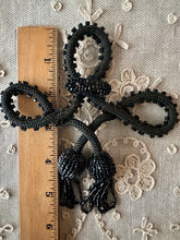 Load image into Gallery viewer, Antique Hand Sewn Glass Beaded and Tassel Embellishment